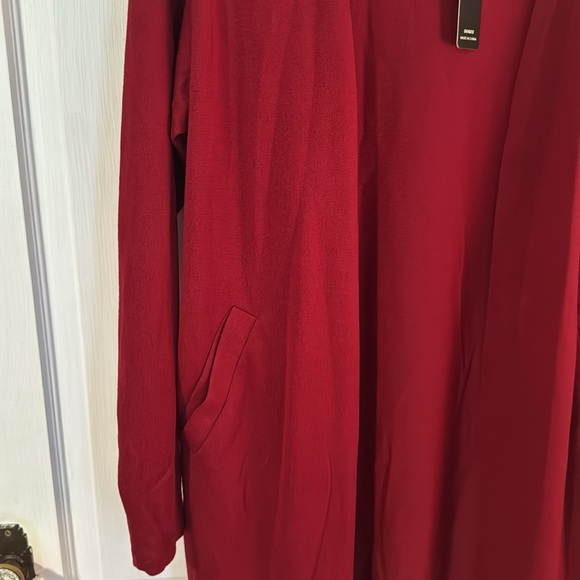 OUGE Women's Open Front Cardigan Shirt with Pockets Long Sleeve Lightweight L - Picture 4 of 5